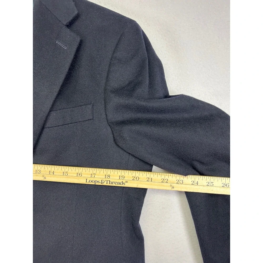 Quiet Luxury Arnold Brant Men 40R Navy Blue 100% Cashmere 2 Button Blazer Jacket
